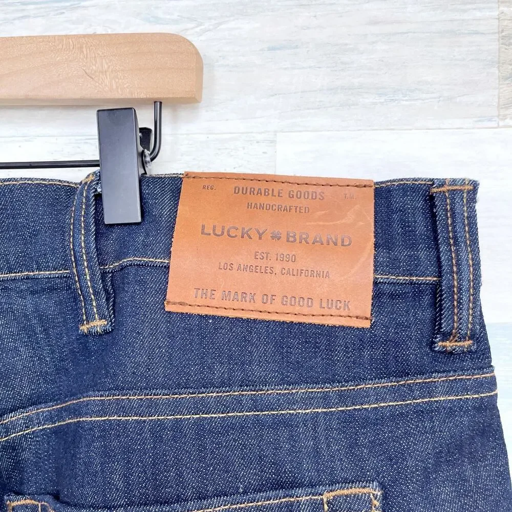 Lucky Brand 181 Relaxed Straight Jeans Dark Wash Mid Rise Stretch Mens 48x32